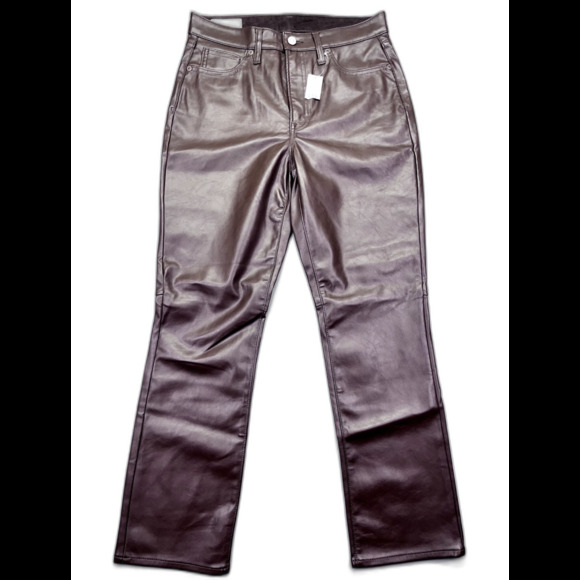 GAP faux leather Skinny Pants - Dark Brown - cropped - Picture 1 of 13
